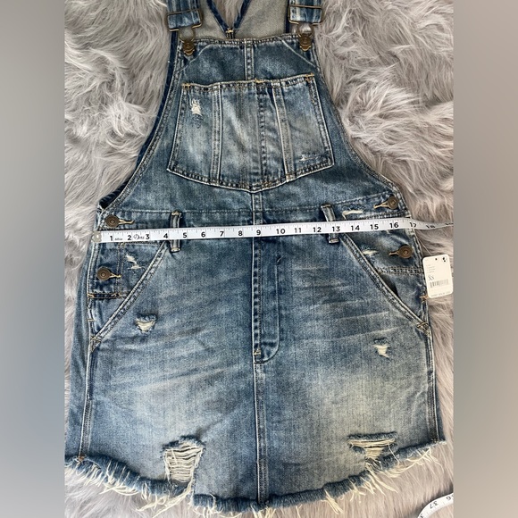 NWT Free People We the Free Grunge Blue Overalls Dress - Picture 3 of 6